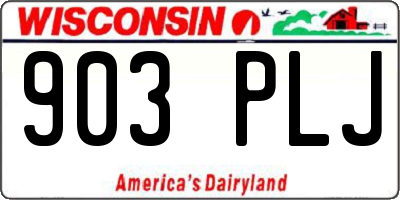 WI license plate 903PLJ