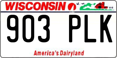 WI license plate 903PLK