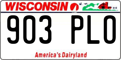 WI license plate 903PLO