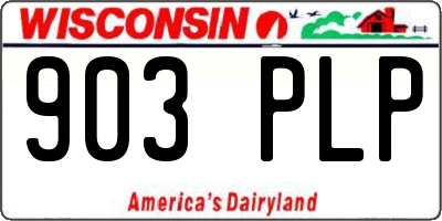 WI license plate 903PLP