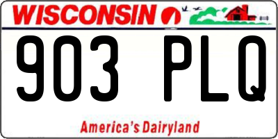WI license plate 903PLQ