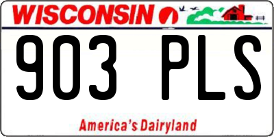 WI license plate 903PLS