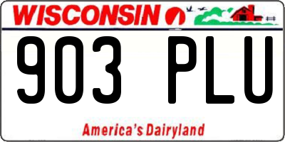WI license plate 903PLU