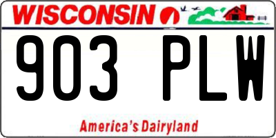 WI license plate 903PLW