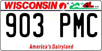 WI license plate 903PMC