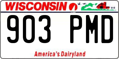 WI license plate 903PMD