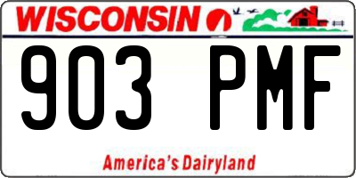 WI license plate 903PMF