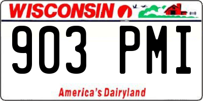 WI license plate 903PMI