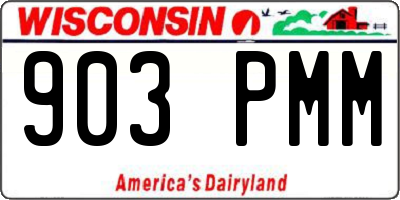 WI license plate 903PMM