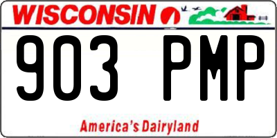 WI license plate 903PMP