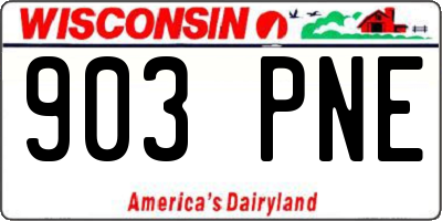 WI license plate 903PNE