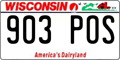 WI license plate 903POS