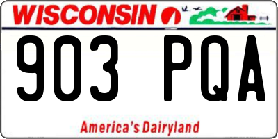 WI license plate 903PQA