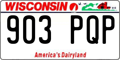 WI license plate 903PQP