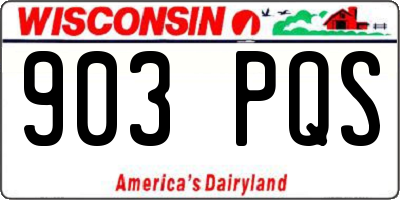 WI license plate 903PQS