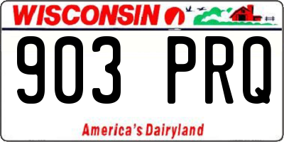 WI license plate 903PRQ