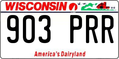 WI license plate 903PRR