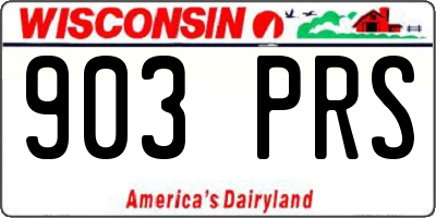 WI license plate 903PRS