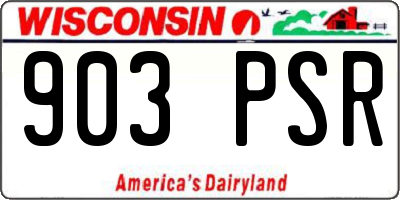 WI license plate 903PSR