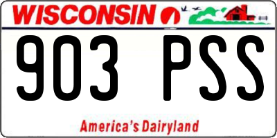 WI license plate 903PSS