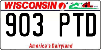 WI license plate 903PTD