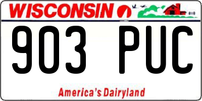 WI license plate 903PUC