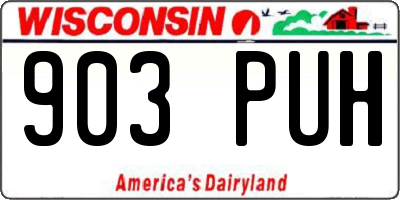 WI license plate 903PUH