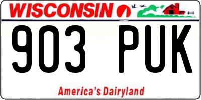 WI license plate 903PUK