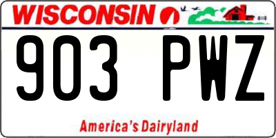 WI license plate 903PWZ