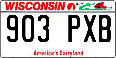 WI license plate 903PXB
