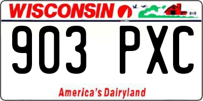 WI license plate 903PXC