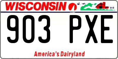 WI license plate 903PXE