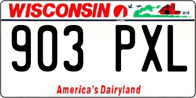 WI license plate 903PXL