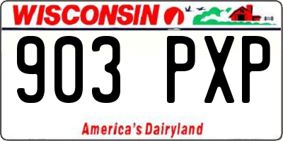 WI license plate 903PXP
