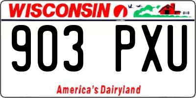 WI license plate 903PXU