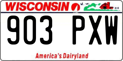 WI license plate 903PXW