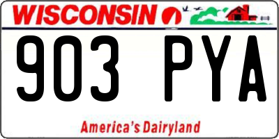 WI license plate 903PYA