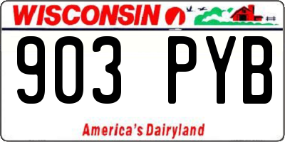 WI license plate 903PYB