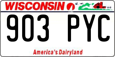 WI license plate 903PYC