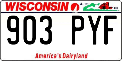 WI license plate 903PYF