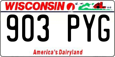WI license plate 903PYG