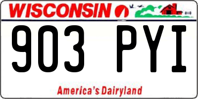 WI license plate 903PYI