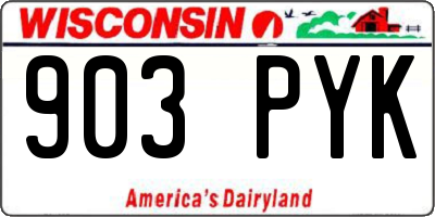 WI license plate 903PYK