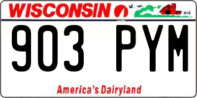 WI license plate 903PYM