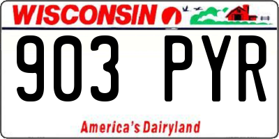 WI license plate 903PYR
