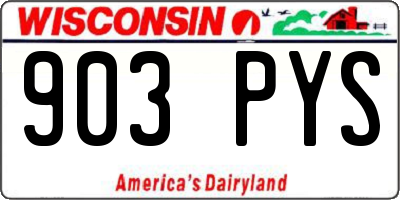 WI license plate 903PYS