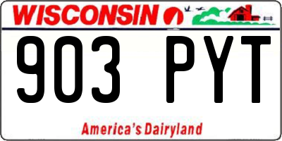 WI license plate 903PYT