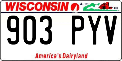 WI license plate 903PYV