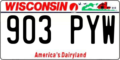 WI license plate 903PYW
