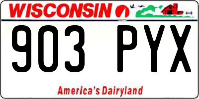 WI license plate 903PYX